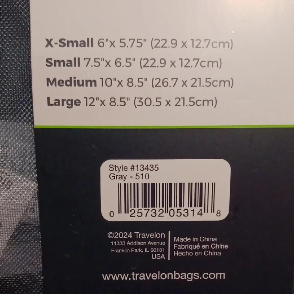 Travelon Black Mesh Pouches Set of 4